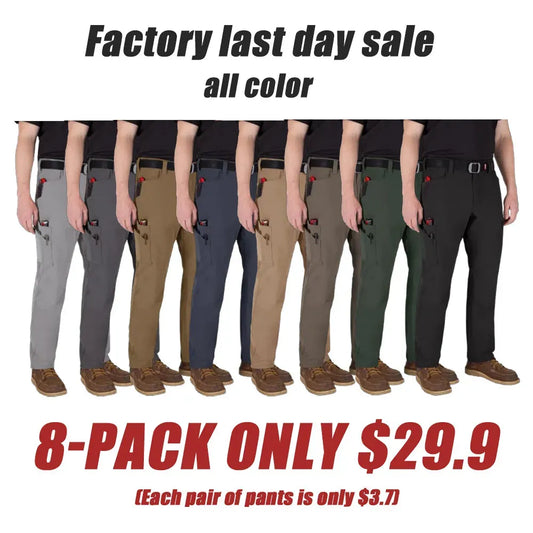 1Men's 8-PACK FREEFLEX Tech Work Pants with 7 Pockets