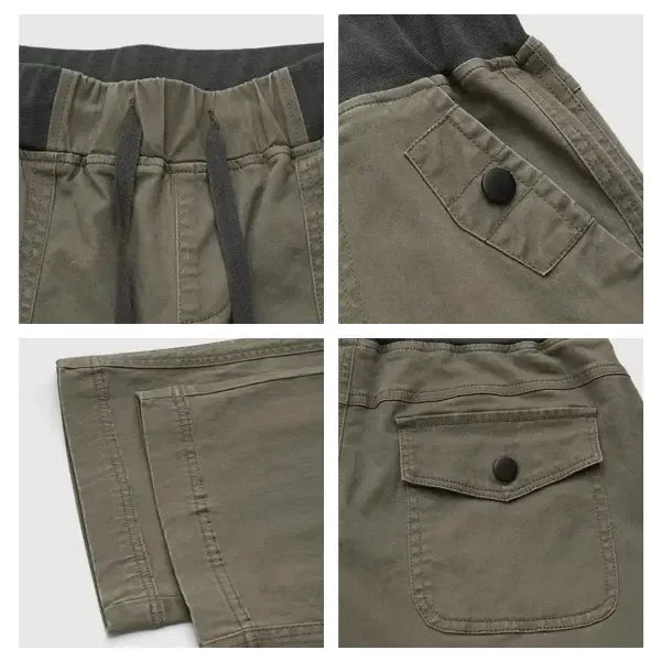 Solid Seam Detail Drawstring Mid Rise Straight Leg Pants High Stretch