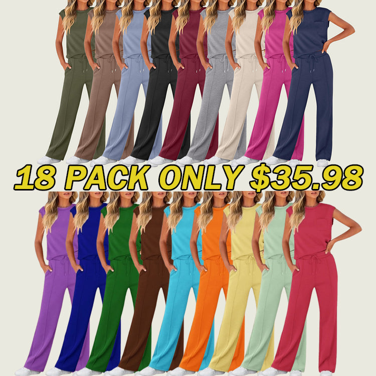 Women 2 Piece Set Sleeveless Sweatsuit Tracksuit